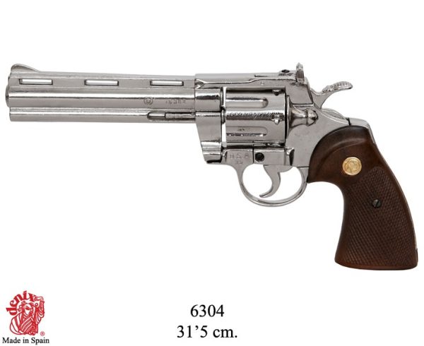Niklattu Colt Python Magnum-revolveri, ampumakelvoton replika.