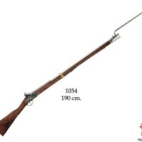 Mustaruutiase Brown Bess musketti, 1700-luvun suustaladattava piilukkokivääri.