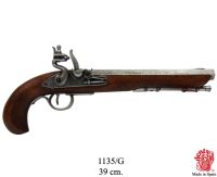 Suustaladattava mustaruutiase Kentucky flintlock.