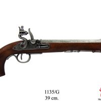 Suustaladattava mustaruutiase Kentucky flintlock.