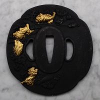 Japanilainen Samurai-miekka, varaosa. Valumetallista valmistettu Tsuba, malli 020.