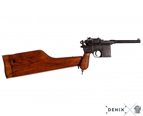 Replika-ase Ukkomauser C96 pistooli puukotelolla