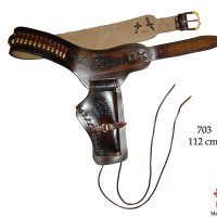 Cowboy-mallinen asevyö ja kotelo Colt-revolverille.